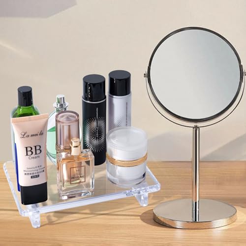 Acrylic soap Dish Tray for Bathroom Counter and Kitchen - Waterproof Countertop Organizer for Soap Dish, Vanity, Plants, Candles (1, Large-9 x 5.9 x 1.5 inch) - size: Large-9 x 5.9 x 1.5 inch