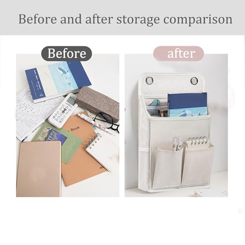 Hanging Storage Organizer, Over The Door Hanging Bags/Wall Baskets Storage with Pockets for Home, RV, Office and More(1, White) - color: White 1pcs