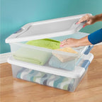 Sterilite 12-Pack Latching Box, Under Bed Storage Bins with Lids, Clear Plastic, 32 Quart - Heavy-Duty Organizing Containers for Closet, Bathroom, and Office - size: 32 Quart, style: 12 Pack
