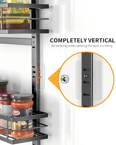 Moforoco 9-Tier Over The Door Pantry Organizer, Pantry Organization and Storage, Black Hanging Basket Wall Spice Rack Seasoning Shelves, Home & Kitchen Bedroom Bathroom House Essentials - color: Black, size: 9-Tier Standard