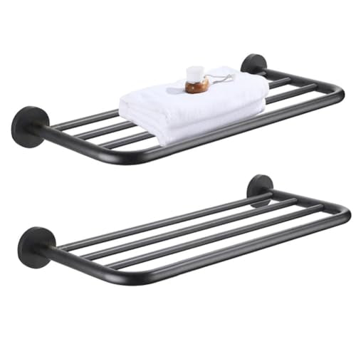 Hotel Towel Racks for Bathroom Wall Mounted, 30 Inch Towel Shelf for Bathroom, 2-Tier Bathroom Towel Rack, Gray - color: Gray, size: 30Inches 2PCS