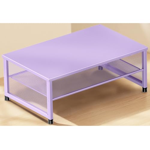 ECOLOVI 2-Tier Computer Monitor Stand Riser, Desk Organizer for Monitor, Printer & Laptop Stand, Desktop Workspace Organizers for Office Supplies(Purple) - color: Purple