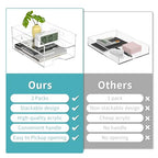 HIIMIEI Paper Organizer for Desk, Acrylic Paper Tray, Clear Letter Tray Desk Stackable Organizer Tray for School, Home, Office 2 Tiers - style: Vertical