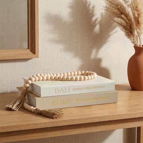 Linen Decorative Book Storage Boxes - Set of 2 Faux Books for Coffee Table Decor, Neutral Fake Book Props for Hiding TV Remotes & Entryway Styling (Khaki & Off-White) - color: Khaki-White