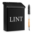 Calindiana Modern Farmhouse Metal Magnetic Lint Bin with Lid and Laundry Room Organization and Storage Wall Mount Space Saving Washer and Dryer Trash Can (Black (LINT Brush Set)) - color: BLACK (LINT BRUSH SET)