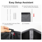 ZERO JET LAG Slim Laundry Hamper With Handles Collapsible Laundry Basket Thin Dirty Clothes Basket Narrow Laundry Bag Foldable Dirty Cloth Hamper 45L (24 inches,Dark Grey) - color: Dark Gray- With Handles