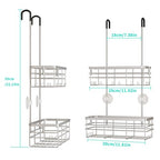 HapiRm Hanging Shower Caddy Organizer - No Drilling Shower Organizer with Hooks, Rustproof & Waterproof 304 Stainless Steel Bathroom Shelves - Silver - color: Silver