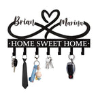 Dyoart Personalized Couple's Name Key Rack, Wall Mounted Metal Key Holder for Housewarming Gifts,ignent Bedding - color: 01 Heart