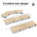 FITUEYES Dual Monitor Stand – 3 Shelf Computer Monitor Riser, Wood Desktop Stand with Adjustable Length and Angle, Desk Accessories, Office Supplies Medium Oak, DT108006WO - color: Oak