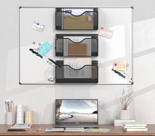 JANE EYRE Magnetic File Holder - 3PCS File Paper Mail Organizer No Drilling Magazine Paper Document Holder/Magnetic Hanging File Organizer for File Cabinets, Office, Whiteboard, BLACK - color: BLACK