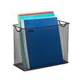 Mind Reader Vertical File Storage, Desktop Organizer, Hanging Files, Office, Metal Mesh, 12.25"L x 5.5"W x 10"H, Black - size: 12.25 x 5.5 x 10