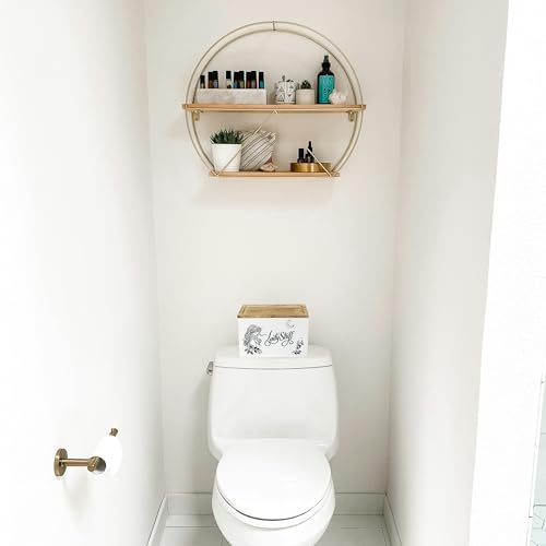 Tampon Holder for Bathroom Tampon Storage Feminine Product Organizer Pad and Tampon Organizer Tampon Container Lady Stuff Box Wood Bathroom Accessories Gift for Woman Girl, White - color: Rose-white