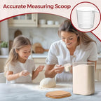 Glass Flour Sugar Storage Containers with Bamboo Lids & Measuring Scoop (1.6Qt/4.6Qt) - Wide Mouth Pantry Storage Containers for Kitchen Counter, Pantry Organization & Baking Essentials 2 pack - size: 2 pack（1.6/4.6 qt）
