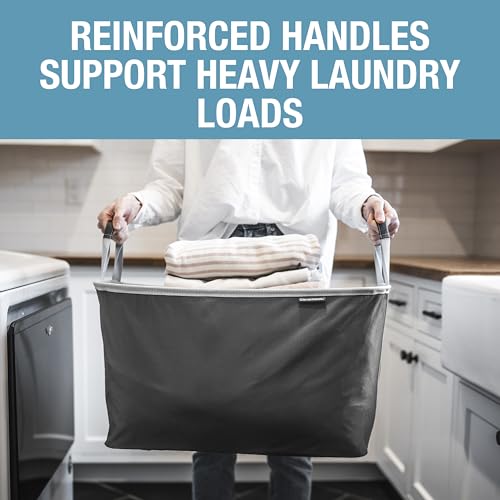CleverMade Collapsible Laundry Basket 2 Pack – 60L (16 Gal) Foldable Clothes Hamper with Reinforced Handles, Space Saving Fabric Laundry Bin, Holds 55 lbs, Flat Folding for Dorm, Apartment & RV - Charcoal - color: Charcoal Gray