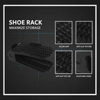 8 Pcs Adjustable Shoe Rack, Double Layer Shoe Slots Organizer, Space Saving Shoe Stackers, Sturdy & Anti-Slip, Easy to Use for Closet, Dorm, Living Room, Black