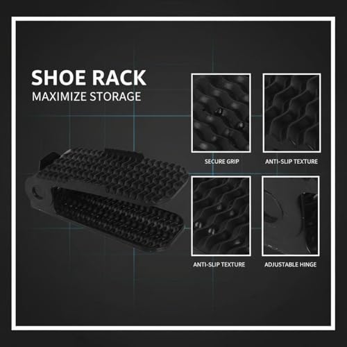 8 Pcs Adjustable Shoe Rack, Double Layer Shoe Slots Organizer, Space Saving Shoe Stackers, Sturdy & Anti-Slip, Easy to Use for Closet, Dorm, Living Room, Black