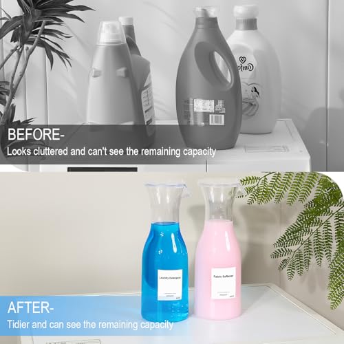 40 OZ Liquid Laundry Detergent Dispenser, Laundry Soap Dispenser, Fabric Softener Dispenser, Liquid Laundry Detergent Holder Container Organizer, Laundry Room Organization and Storage, 2 Pack - color: 2pack