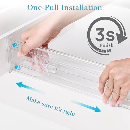 Vtopmart 8 Pack 4" Regular Upgrade Drawer Dividers for Clothes, 12.8"-22.3" Expandable Dresser Drawer Organizer, Clear Plastic Separators for Dresser, Baby Clothing, Underwear, Cosmetic, Toiletries - size: Regular-4"