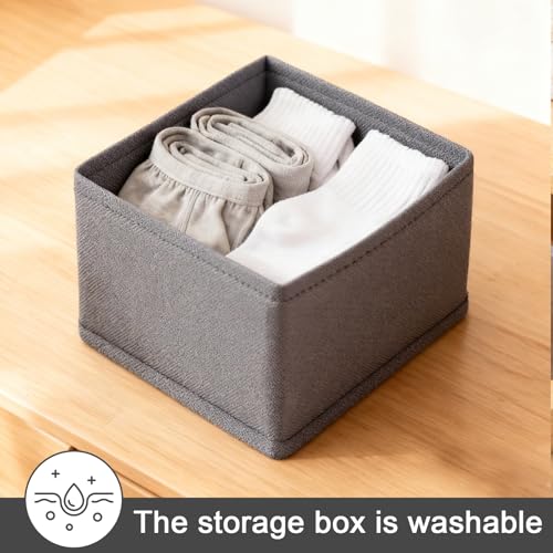 1 Pcs Drawer Organizer Storage Box for Underwear Socks Closet Divider for Wardrobe Dresser Vanity Space Saving Use(Grey) - color: Grey, size: Small