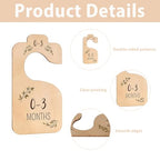 Baby Closet Dividers - 8pcs Wooden Double-Sided Baby Clothes Size Divider Organization for Infant Baby Clothes to 24 Months