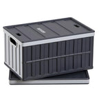 VEVOR Plastic Collapsible Storage Bins with Lids, 65L 2 Packs, Stackable Folding Storage Crates with Handles, Holds 84 lbs Per Bin, Heavy Duty Containers, Space-Saving Baskets, for Home Organizing - size: 65L-Grey-2PC