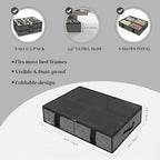 2 Pack Underbed Shoe Storage Organizer, Under Bed Shoe Organizer for Closet, Fits 14 Pairs & 4 Boots, Sturdy Shoe Bags for Storage, Shoe Organizer for Under Bed