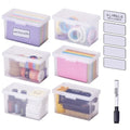 Bostitch Konnect Storage Containers with Lids, Office Organizer, Clear Plastic Box, Stackable for Index Cards, Labels, 1 Qt, 6 Pack - size: 6-Pack