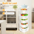 5 Tier Kitchen Storage Cart Multi-Layer Storage Basket with Wheels Fruit Vegetable Storage Shelves Racks Rolling Storage Cart for Kitchen Living Room Bedroom (5 Tier) - size: 5 Tier