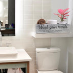 Rustic Farmhouse Bathroom Decor Box, Toilet Paper Basket with 2 Sides Signs, Gray-wash Your Hands - color: Gray-wash Your Hands
