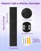 UCEC Vertical Key Holder Wall Mount – Solid Wood Key Rack with Hooks, Space-Saving Organizer for Entryway, Garage & RV – Easy Install, Wall Hooks for Hanging, Black - color: Black