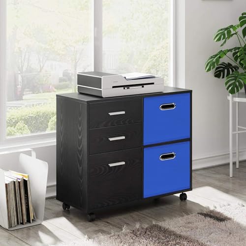 Black Foldable Storage Cubes Bins, Fabric Storage Box Cubes Organizer Baskets with Dual Handles for Home Organizer,Set of 6,(Dark Blue) - color: Dark Blue, size: 6 Pack