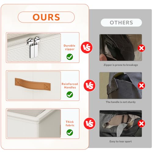 Under Bed Storage Containers, 10 Inches Tall 80L, Foldable Underbed Storage Bags, Closet Organizers and Storage Bins for Clothes and Blankets, Sweaters, Shoes,2-Pack (White, 31.5x15.8x10 In) - color: White