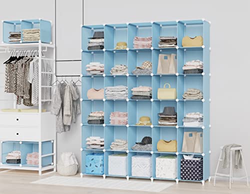 HOMIDEC Closet Organizer, 12-Cube Closet Organizers and Storage, Cube Storage Organizer for Kids, Closet, Bedroom, Bathroom, Office, Blue - color: Blue