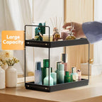 NPPLUS Bathroom Countertop Organizer, 2 Tier Metal Vanity Counter Skincare Shelf, Matte Black, 13.6"L x 6.9"W x 13.8"H - color: Black, size: 2 Tier