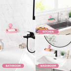 LEVERLOC Soap Dish Holder for Shower Suction Cup Wall Mounted Self Draining NO-Drilling Removable Bar Soap Sponge Holder for Bathroom Bathtub Kitchen Sink Waterproof Strong Vacuum Suction, Pink - style: 1 tier Pink