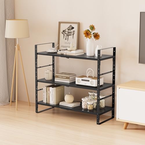 Multi-Functional Metal Shoe Rack, Space-Saving, Perfect for Entryway, Closet, Bathroom, etc. - Sturdy and Durable, High Weight Capacity(3PACKS/Black/Medium) - color: 3packs/Black, size: Medium