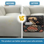 Frog Mushroom Star Print Armrest Covers for Sofa with Pockets Polyester Armchair Slipcover for Couch Easy to Clean Armrest Protectors Non-Slip Remote Controls Holder - color: Frog Mushroom Star