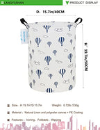 LANGYASHAN Laundry Basket Canvas Fabric Collapsible Organizer Basket for Storage Bin Toy Bins Gift Baskets Bedroom Clothes Children Nursery Hamper (Round Blue Balloon) - color: Blue Balloon