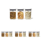 OXO Good Grips Round 3-Piece Mini Round POP Canister Set (Pack of 4) - size: 3 pack - 0.6 qt (Pack of 4), style: Plastic Bath Set