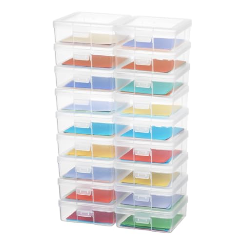 novelinks Plastic Small Storage Bins with Lids for Organizing, Mini Clear Storage Containers and Stackable Storage Box Organizer for Pencil Boxes, Task Boxes, Crayon Boxes (18 Pack Small) - color: 18 Pack Small -Clear
