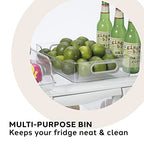 Oggi Cabinet/Drawer Storage Bin - 12" x 8.75", Clear/Gray, Ideal for Kitchen Organization, Pantry Storage, Fridge Organizing - Set of 6, (9771 (7771)) - size: 12" x 8.75" (set of 6)