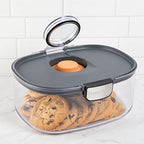 Progressive ProKeeper International Airtight Food Storage Container with Terracotta Disk for Freshness, Stackable & Dishwasher Safe, Ideal for Cookies, Baked Goods, & More 3 Quart, 3-Piece - size: 3-Piece, style: 3-Quart Prokeeper