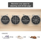 Round Shoe Storage Organizer, Zapateras Organizer RV Shoe Boxes Small Space Shoe Basket for Closet/Entryway Mudroom Shoe Containers - Gray