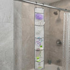 ALYER Hanging Storage Shower Caddy Organizer,Mesh Pockets for Bathroom,Closet,Pantry (Gray) - color: Gray