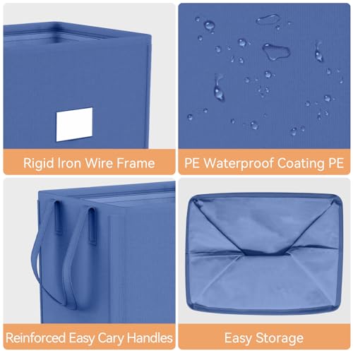 MCleanPin 225L Large Laundry Hamper Collapsible with 2 Washable Laundry Bags, Dirty Clothes Hamper, Laundry Basket with Handles Foldable Laundry Basket for Dorm College(Navy Blue) - color: Large Navy Blue