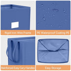 MCleanPin 225L Large Laundry Hamper Collapsible with 2 Washable Laundry Bags, Dirty Clothes Hamper, Laundry Basket with Handles Foldable Laundry Basket for Dorm College(Navy Blue) - color: Large Navy Blue
