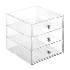 iDesign 3-Drawer Stackable Makeup Organizer - Clear Plastic Drawers for Bathroom, Vanity, or Desk - color: Clear, style: Pack of 1
