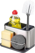 Joseph Joseph Surface Stainless Steel Caddy Sink Area Organizer and Sponge Holder, Gray - color: Grey