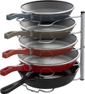 Simple Houseware Cabinet Pantry Pot and Pan Organizer Holder Rack, Silver - color: Silver