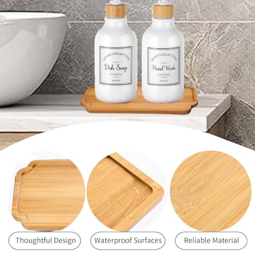 Bamboo soap Dispenser Tray, Bathroom Countertop Tray Kitchen T ray Bamboo T ray Sink T ray Dresser Jewelry Ring Dish, Comestic Holder Bathtub Organizer, Ideal for Jewelry, Cosmetics - style: carbonization